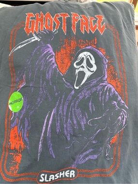 Bioworld -charcoal grey- Ghost Face Graphic Tee-“scream” horror fan (med)unisex